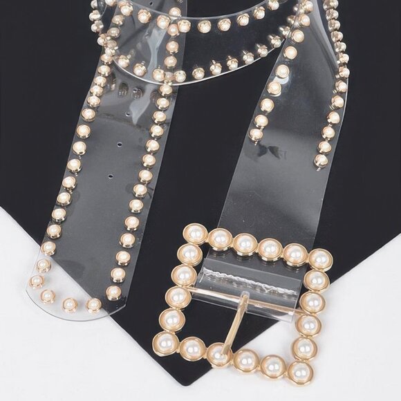 Rhinestone Buckle Plus Size Clear Belt W/stones main image 3